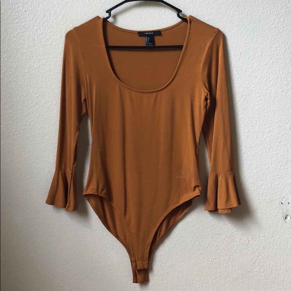 Mustard bell sleeve onesie